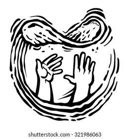 Hands throwing pizza dough in the air