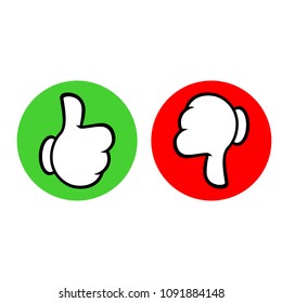 Hands with thumb up and thumb down