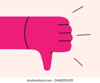Hands with thumbs down vibrant color