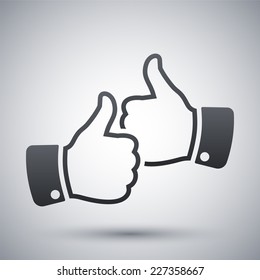 Hands With Thumbs Up Icon, Vector