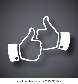 Hands with thumbs up icon, vector
