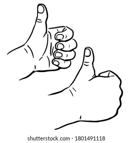 Hands with thumbs up. Positive hand gesture.