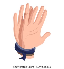 Hands tied icon. Cartoon of hands tied vector icon for web design isolated on white background