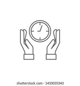 Hands, time management icon. Element of time management icon. Thin line icon for website design and development, app development