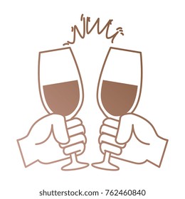 hands toasting with wine glasses