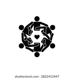 Hands together in a circle formation