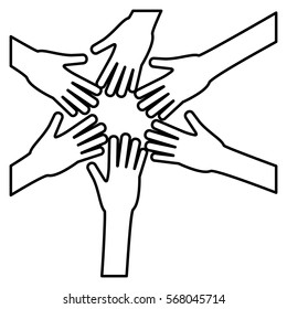 hands together community  icon image vector illustration design 
