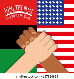 hands together with flags celebrating freedom