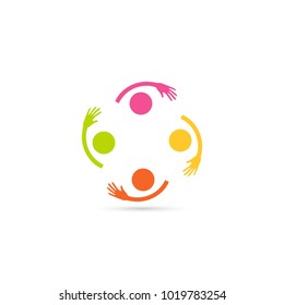 Hands together. Heart symbol. Vector illustration