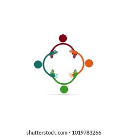 Hands together. Heart symbol. Vector illustration