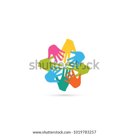 Hands together. Heart symbol. Vector illustration