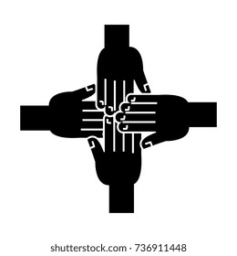 hands together icon, vector illustration, black sign on isolated background