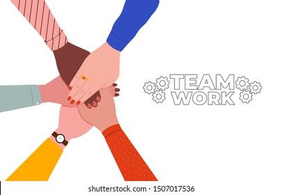 Hands Together Symbol Teamwork Partnership Agreement Stock Vector ...