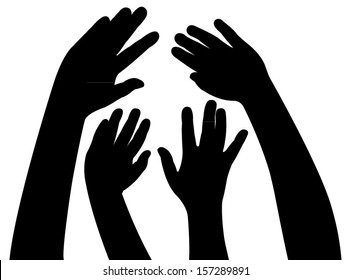 hands together, vector 