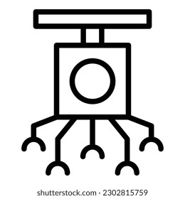 Herramienta Manos robot símbolo vector de contorno. Un bot. Android ai