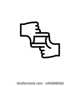Hands touch gesture outline icon. Element of hand gesture illustration icon. signs, symbols can be used for web, logo, mobile app, UI, UX on white background