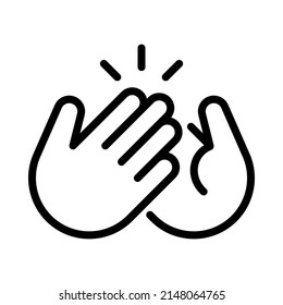 Hands touch icon. Outline style. Vector. Isolate on white background.