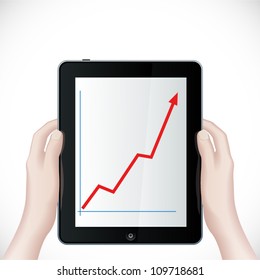 hands with the touch screen device