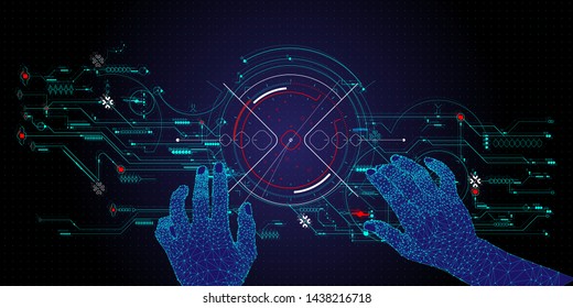 Hands touching the future User Interface technology and the future of user experience.