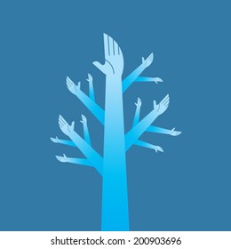 hands tree - Illustration