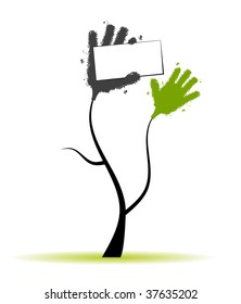 Hands tree with place for your text