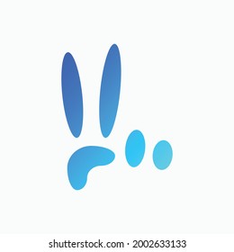 hands and two fingers up. peace or victory symbol. suitable for logo, icon, and sign. blue
