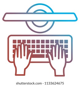 hands typing in keyboard desktop
