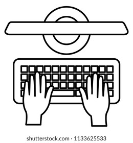 hands typing in keyboard desktop