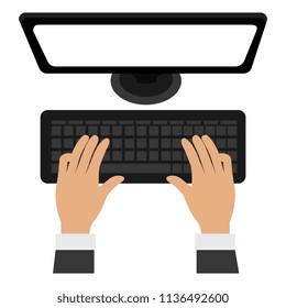 hands typing in keyboard desktop