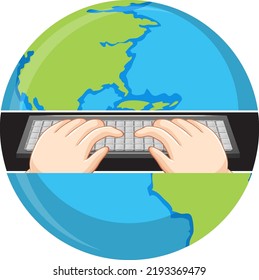 Teclado manual en la ilustración del teclado del equipo