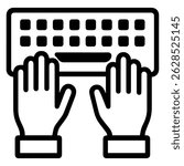 Hands typing on keyboard icon on white background vector
Vector icon remote work freelance