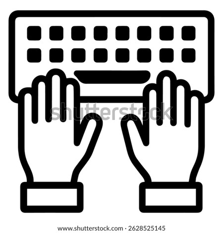 Hands typing on keyboard icon on white background vector
Vector icon remote work freelance