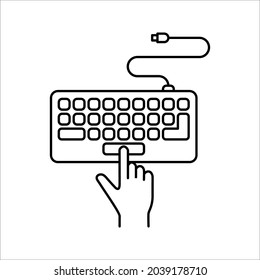 Hands Typing On Keyboard Vector Icon In Meaning Computer Programming On White Background Eps 10.