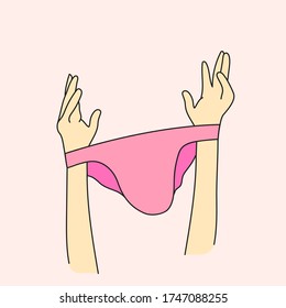 Hands And Underwear Illustration, Vector Illustration EPS 10.
