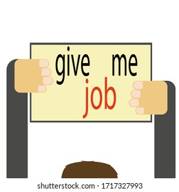 the hands of an unemployed person hold a sign asking for work