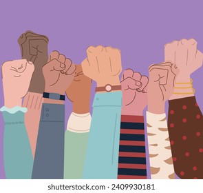 hands up, equality and unity.