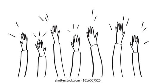 Hands Outline Stock Vector Illustration Stock Vector (Royalty Free ...