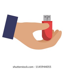 hands with usb memory