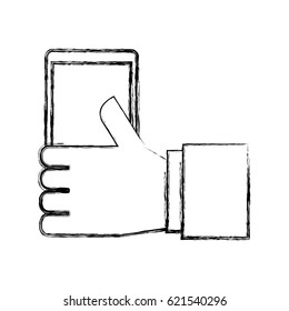 hands user smartphone icon