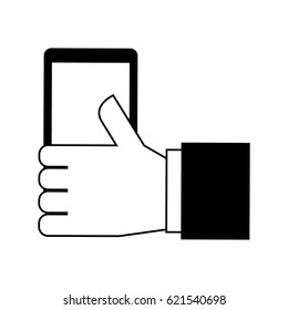 hands user smartphone icon