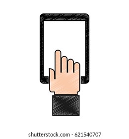 hands user smartphone icon