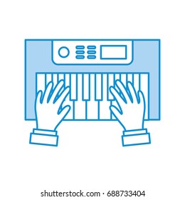 hands user with Synth console