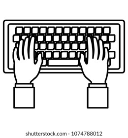 hands using computer keyboard