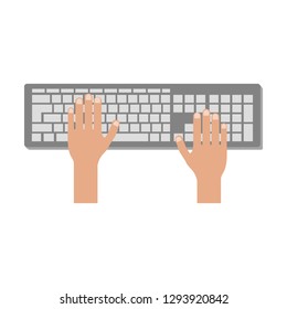 hands using computer keyboard