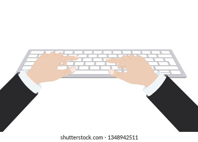 hands using computer keyboard