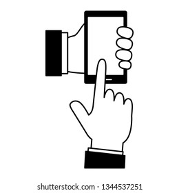 hands using smarphone device