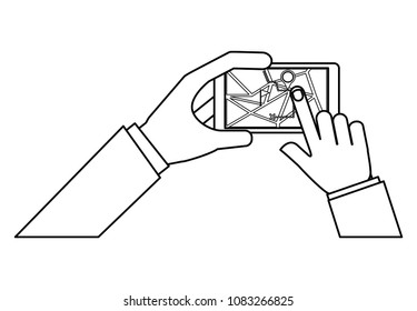 hands using smartphone with gps application