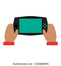 hands using videogame console