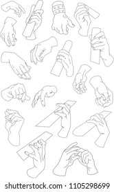 hands in various positions to play musical insturments