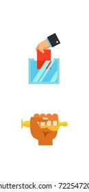 Hands in various spheres of life icon set